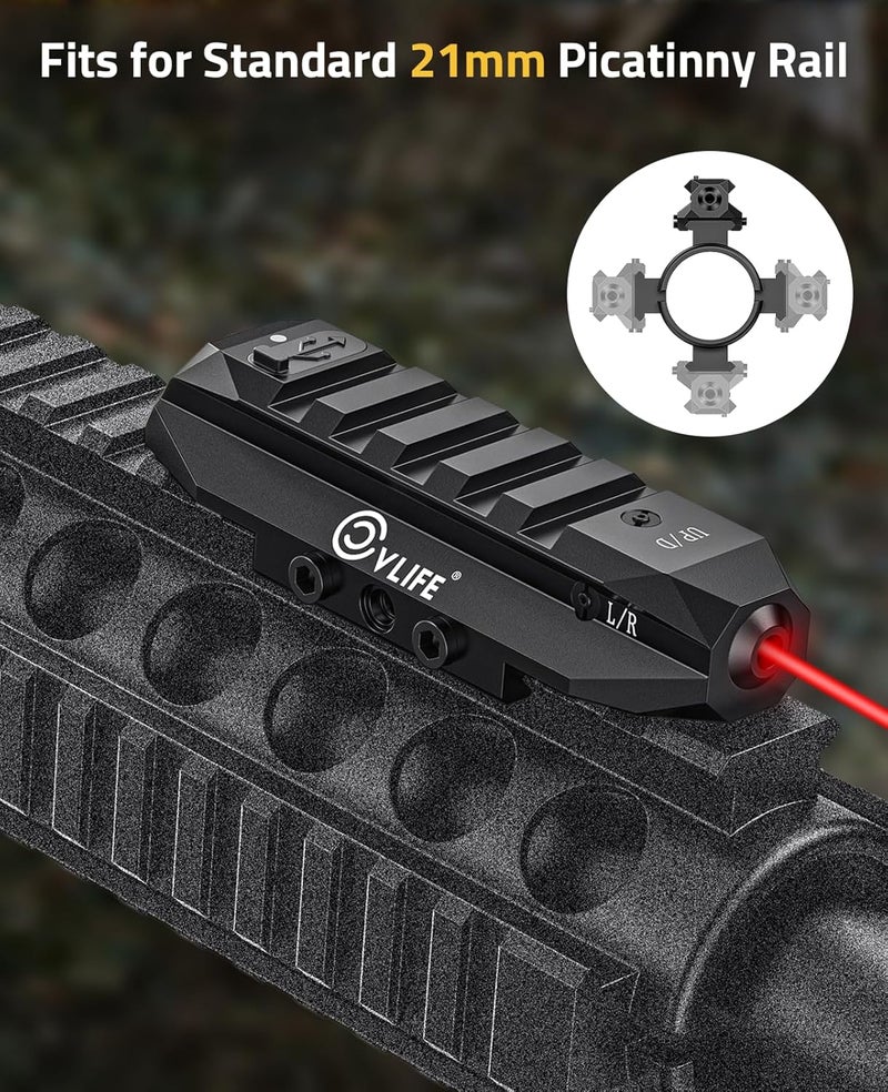 CVLIFE Laser Sight for Rifle, Low Profile Rechargeable Picatinny Rifle Laser Sight with Strobe Mode - Image 3